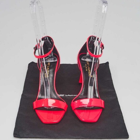 Yves Saint Laurent Pink Patent Leather Open Toe Sandals Size 5/35.5 - Picture 5 of 5